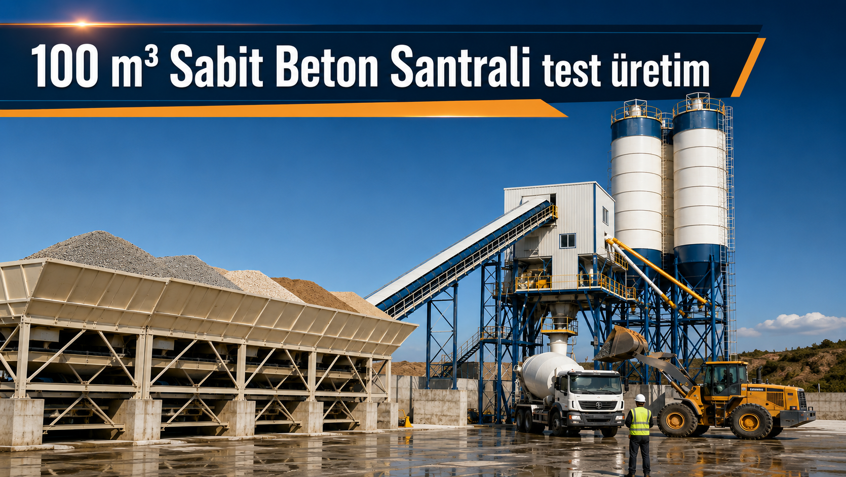 100 M3 Sabit Beton Santrali Test Üretimi ~ Asur Makina