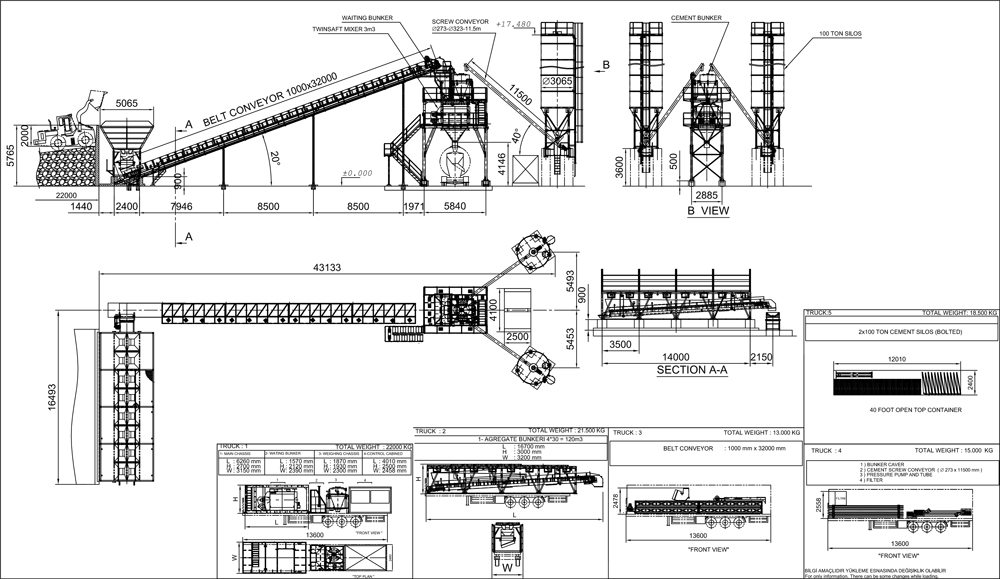 ASURMAK STN-130 m3 Teknik Resim