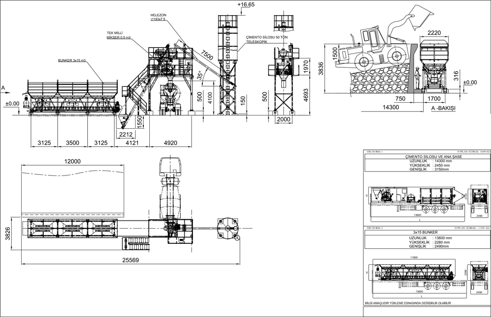 ASURMAK STN-35 m3 Teknik Resim 1 – Sabit Beton Santrali